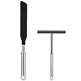 Toyvian Edelstahl Cake Scraper und Pfannkuchen Spatel Set Flexibler Langlebiger Backhelfer mit Creme...