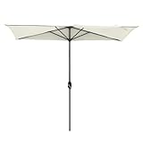MACAGGTNTU 2.5m Halb Sonnenschirm Marktschirm, Terrassenschirm Mit Handkurbel, Halbschirm Wandschirm...