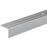 Gedotec Treppen-Profil Alu Stufen-Kantenprofil Aluminium Winkelprofil silber | 1000 mm | Bodenprofil...
