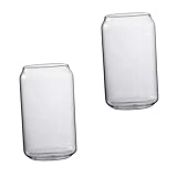 VILLCASE 2 Stück Teiliges Hitzebeständiges Glas trinkbecher Transparent Kreative Dose form Sicher...