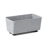 LAMELA Rechteckiger Pflanzkasten mit eleganten Füßen – Grauer Blumenkübel in Betonoptik aus...