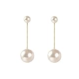 SeniorMar-UK Japanische und koreanische Art Perlenohrringe Lange schöne Perlenohrringe für Damen...