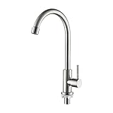 Ibergrif Kaltwasserhahn Küche, Küchenarmatur Edelstahl, 360° schwenkbar, Küchenarmatur mit 50cm...