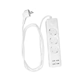 DIYEAH Power Strip Mit USB Ports Ac Steckdosen Mit Eu Weiß Überspannungsschutz Rutschfestes Design...
