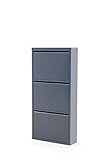 Alveon Schuhschrank Schmal Schuhregal Metall Schuhkipper mit Magnet Klappen Schuhablage Montiert und...