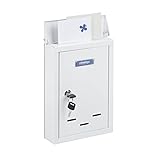 Relaxdays Briefkasten mit Namensschild aus Metall mit 2 Schlüsseln Postkasten schmal HxBxT: 30 5 x...