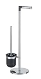 WENKO Stand WC-Garnitur Parus, Toilettenpapierhalter mit WC-Bürste, Edelstahl/Kunststoff, 25,5 x 57...