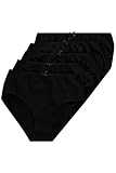 Ulla Popken Damen Slips, 5er-pack Taillenslip, Schwarz, 58-60 EU