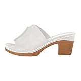 Sandalen Damen Mit Absatz - Sommer Bequem Schlappen Leichte Sommerschuhe Elegante Sandaletten...