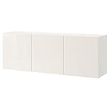 Ikea BESTÅ Hängeschrank-Kombination, 180x42x64 cm, Weiß/Selsviken Hochglanz/Weiß