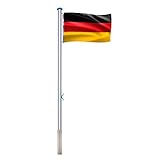 YRHome Aluminium Fahnenmast 6,5m inkl Deutschlandfahne 150 * 80cm, Stabil Bodenhülse 50cm...