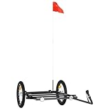vidaXL Fahrradanhänger, Anhänger für Fahrrad, Lastenanhänger mit Deichsel Sicherheitsflagge,...