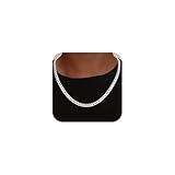 HIMSTORY S925 Sterlingsilber-Kette für Herren, 3,5 mm/5 mm/7 mm, Diamantschliff, kubanische...