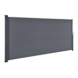 Juskys Seitenmarkise Dubai 500 x 180 cm ausziehbar Blickdicht, Sichtschutz für Balkon & Terrasse,...