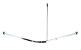 RIDDER 52000 Duschvorhangschiene, Duschvorhangstange, ca. 90 x 90 cm, Aluminium, poliert, Chrom