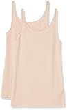 Amazon Essentials Damen Tank mit Dünnen Trägern, Schmale Passform, 2er-Pack, Hellbeige, L