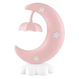 SOPOTUTU LED Mondform Nachttischlampe für Kinderzimmer Kreative Tischlampe mit Dekorativem Licht...