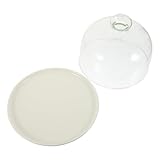 DOITOOL Weißer Kuchenständer mit Glasglocke Transparente Tortenplatte mit Haube Vielseitige...