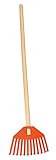 KOTARBAU® Kinder-Laubbesen aus Kunststoff mit Holzstiel Orange 65cm Laubrechen für Kinder...