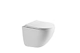 HOGART Wand WC mit Soft-Close Toilettensitz und Leistungsstarkem Spülrandlos Tornado Spülsystem,...