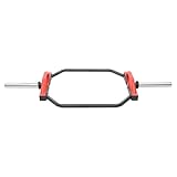 Hex Hantelstange Olympic Trap Bar, Langhantel Bar mit 2 Federklemmen Manschetten Hexagon Stange bis...
