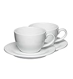 Mahlwerck Barista Cappuccinotasse 250 ml, Kaffeetasse mit Untertasse, italienisches und zeitloses...