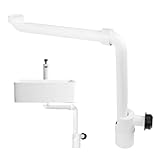 1 1/4 Zoll Raumsparsiphon für Waschtisch, 360° Einstellbarer Siphon Waschbecken, Geruchsverschluss...