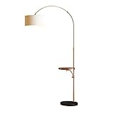 SYALEO Floor Lamp Stehleuchte Bogen mit kabellosem Laden und höhenverstellbarer Platte mit...