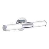 EGLO Wandlampe Palmera, 2 flammige Spiegelleuchte, Wandleuchte aus Metall und opal-mattem Glas,...