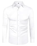 DEMEANOR Hemd Herren Stretch Langarm Slim Fit Hemden Businesshemden für Herren Bügelleichtes...
