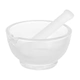 ANDRESLAD Glas Mörser mit Stößel 75mm Medizinischer Mahlschale Mörser zum Zerkleinern von...