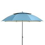 Doppler derby Sonnenschirm 200cm in Blau I Sonnenschirm für Strand sowie Balkon & Terrasse I Schirm...