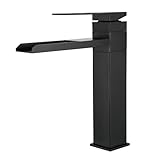 Gebürsteter Edelstahl Wasserfall Waschbecken Wasserhahn - Moderne Einhebelmischer Einfache...