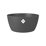 elho Brussels Schale 23 - Blumentopf für Innen - Ø 22.9 x H 10.8 cm - Schwarz/Anthrazit