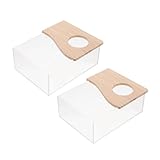 GLEAVI Acryl Hamster Badewanne 2 Stück Transparent Sandbadbehälter für Kleintiere Wie Chinchilla...