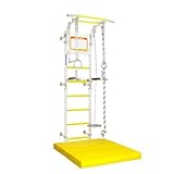 Sprossenwand Turnwand mit Klimmzugstange Schaukelteller Gymnastikseil Turnringe Schaukel Sportgerät...