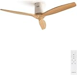 CREATE / WINDCALM M/Deckenventilator ABS Weiß Hellesholzflügel-Optik mit Fernbedienung / 40W,...