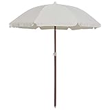 Owoxanthellate Sonnenschirm 255 cm sandfarben mit Stahl-Mast 300 cm Bogenlänge UV-beständiges...