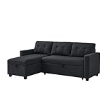 VitaliSpa Ecksofa Campina, Schlafsofa mit Bettkasten, Anthrazit, 226 x 86 cm L-Form