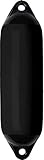 Seilflechter - Aufblasbarer Fender 210 x 620 mm in Schwarz, Langfender mit 2 Augen, für Boot &...