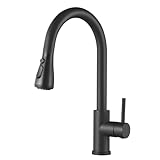 CECIPA Wasserhahn Küche Schwarz, Hochdruck Küchenarmatur mit Brause Ausziehbar, Mischbatterie...
