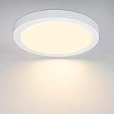 Glitzerlife LED Deckenleuchte Rund Flach - Modern Weiß Deckenlampe LED Flurlampe Warmweiß 3000K...