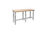 Seville Classics Höhenverstellbare Werkbank, 182.8 x 63.5 x 72.4 - 106.7 cm, grau