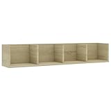 vidaXL CD Wandregal 4 Fächer Wandboard DVD Regal Aufbewahrung Hängeregal Bücherregal Medienregal...