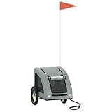 vidaXL Fahrradanhänger für Hunde, Hundeanhänger mit Reflektoren Flagge, Hundetransporter Maximale...