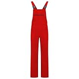 BWOLF Anax Baumwolle Latzhose Herren Arbeitshose Schutz-Latzhose Arbeits-Latzhose (Rot, M)