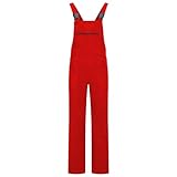 BWOLF Anax Baumwolle Latzhose Herren Arbeitshose Schutz-Latzhose Arbeits-Latzhose (Rot, M)