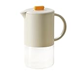 Glaskrug mit Griff und Deckel, Wasserkrug 1500 ml für Eistee und Getränkespender zur Aufbewahrung...