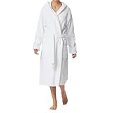Schiesser Damen Bademantel, 120 cm Bademantel, Weiß (100-weiss), L EU