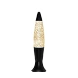 Licht-Erlebnisse Lavalampe Schwarz Gold Glitterlampe 40 cm hoch Tischleuchte G9 inklusive...